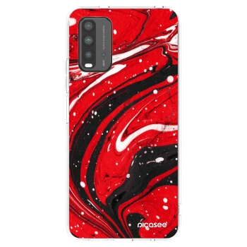 Picasee átlátszó szilikon tok az alábbi mobiltelefonokra Xiaomi Redmi 9T - Red black