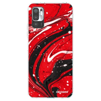 Picasee átlátszó szilikon tok az alábbi mobiltelefonokra Xiaomi Redmi Note 10 5G - Red black