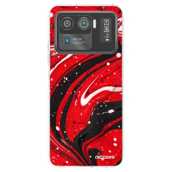 Picasee átlátszó szilikon tok az alábbi mobiltelefonokra Xiaomi Mi 11 Ultra - Red black