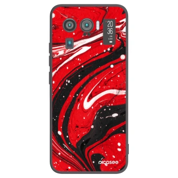 Picasee fekete szilikon tok az alábbi mobiltelefonokra Xiaomi Mi 11 Ultra - Red black