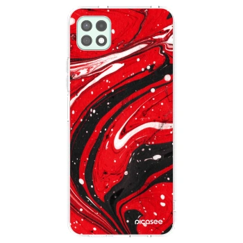 Picasee átlátszó szilikon tok az alábbi mobiltelefonokra Samsung Galaxy A22 A226B 5G - Red black