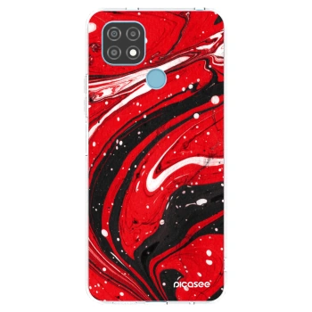 Picasee átlátszó szilikon tok az alábbi mobiltelefonokra Realme C21 - Red black