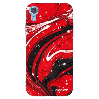 Picasee átlátszó szilikon tok az alábbi mobiltelefonokra Apple iPhone XR - Red black