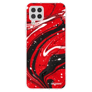 Picasee átlátszó szilikon tok az alábbi mobiltelefonokra Samsung Galaxy A22 A225F 4G - Red black
