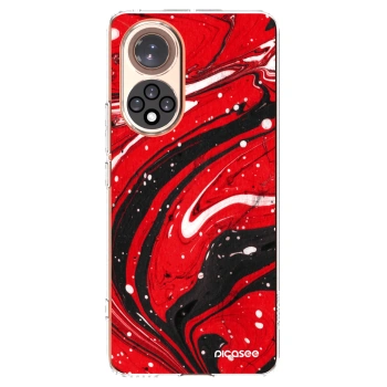 Picasee átlátszó szilikon tok az alábbi mobiltelefonokra Huawei Nova 9 - Red black