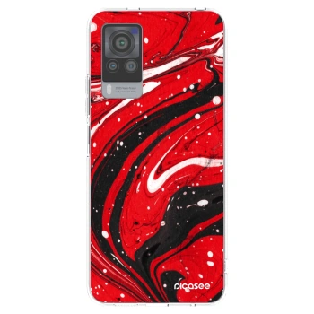 Picasee átlátszó szilikon tok az alábbi mobiltelefonokra Vivo X60 Pro 5G - Red black