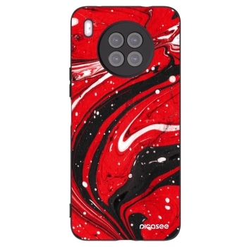 Picasee fekete szilikon tok az alábbi mobiltelefonokra Huawei Nova 8i - Red black