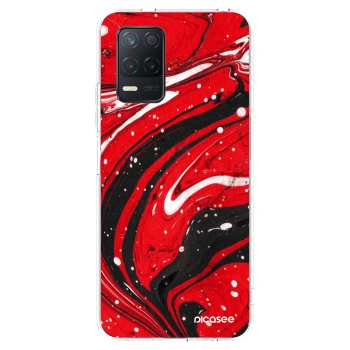 Picasee átlátszó szilikon tok az alábbi mobiltelefonokra Realme 8 5G - Red black