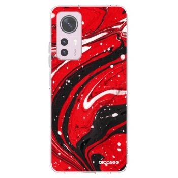 Picasee átlátszó szilikon tok az alábbi mobiltelefonokra Xiaomi 12 - Red black