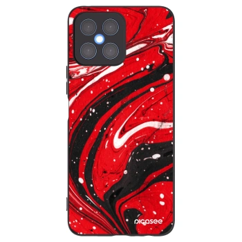 Picasee fekete szilikon tok az alábbi mobiltelefonokra Honor X8 4G - Red black