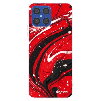 Picasee átlátszó szilikon tok az alábbi mobiltelefonokra Honor X8 4G - Red black