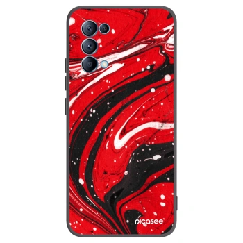Picasee fekete szilikon tok az alábbi mobiltelefonokra OPPO Reno 5 5G - Red black