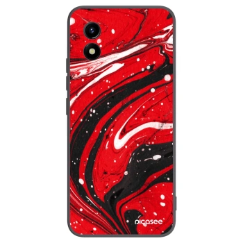 Picasee fekete szilikon tok az alábbi mobiltelefonokra Vivo Y01 - Red black