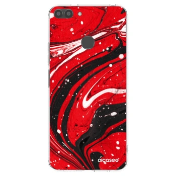 Picasee átlátszó szilikon tok az alábbi mobiltelefonokra Huawei P Smart - Red black