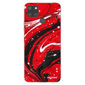 Picasee átlátszó szilikon tok az alábbi mobiltelefonokra Realme C21Y - Red black
