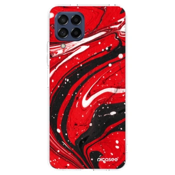 Picasee átlátszó szilikon tok az alábbi mobiltelefonokra Samsung Galaxy M53 5G - Red black