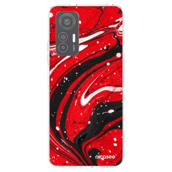 Picasee átlátszó szilikon tok az alábbi mobiltelefonokra Xiaomi 12 Lite - Red black