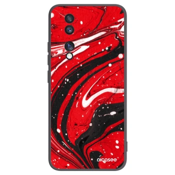 Picasee fekete szilikon tok az alábbi mobiltelefonokra Honor 70 - Red black