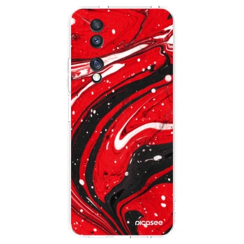 Picasee átlátszó szilikon tok az alábbi mobiltelefonokra Honor 70 - Red black