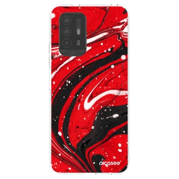 Picasee átlátszó szilikon tok az alábbi mobiltelefonokra OPPO A94 5G - Red black