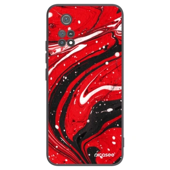 Picasee fekete szilikon tok az alábbi mobiltelefonokra Xiaomi Poco M4 Pro - Red black