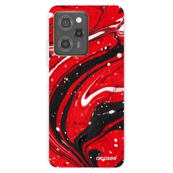 Picasee átlátszó szilikon tok az alábbi mobiltelefonokra Xiaomi Poco X5 Pro - Red black