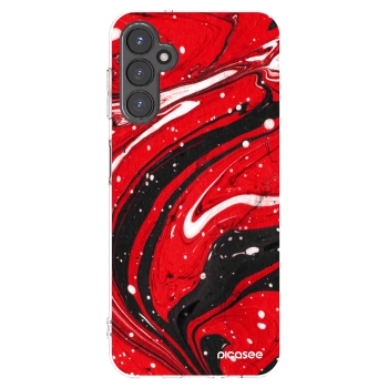 Picasee átlátszó szilikon tok az alábbi mobiltelefonokra Samsung Galaxy A14 5G A146P - Red black