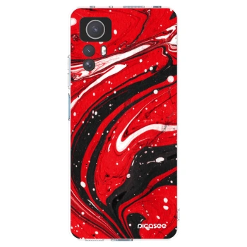 Picasee átlátszó szilikon tok az alábbi mobiltelefonokra Xiaomi Redmi Note 12S - Red black