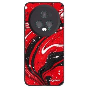 Picasee fekete szilikon tok az alábbi mobiltelefonokra Honor Magic5 Pro - Red black