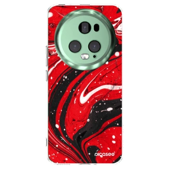 Picasee átlátszó szilikon tok az alábbi mobiltelefonokra Honor Magic5 Pro - Red black