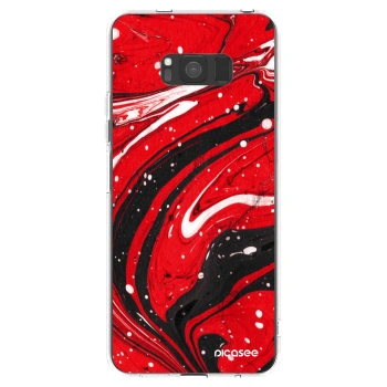 Picasee átlátszó szilikon tok az alábbi mobiltelefonokra Samsung Galaxy S8 G950F - Red black