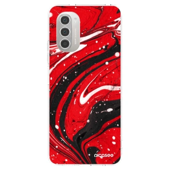 Picasee átlátszó szilikon tok az alábbi mobiltelefonokra Motorola Moto G51 - Red black