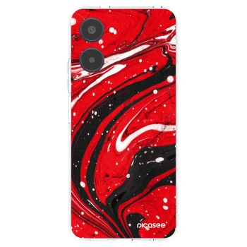 Picasee átlátszó szilikon tok az alábbi mobiltelefonokra Realme 10 4G - Red black