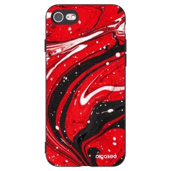 Picasee fekete szilikon tok az alábbi mobiltelefonokra Apple iPhone 7 - Red black