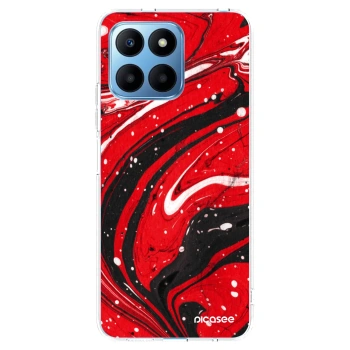 Picasee átlátszó szilikon tok az alábbi mobiltelefonokra Honor 70 Lite - Red black