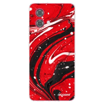 Picasee átlátszó szilikon tok az alábbi mobiltelefonokra Motorola Moto G84 5G - Red black