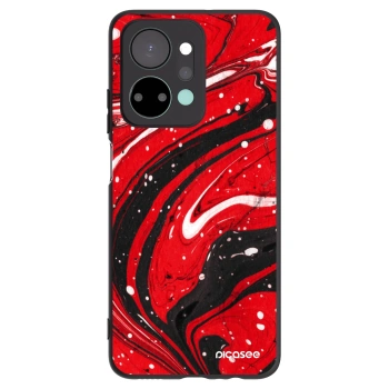 Picasee fekete szilikon tok az alábbi mobiltelefonokra Honor X7a - Red black