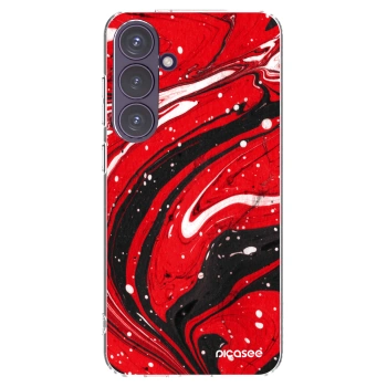 Picasee átlátszó szilikon tok az alábbi mobiltelefonokra Samsung Galaxy S24+ S926B 5G - Red black