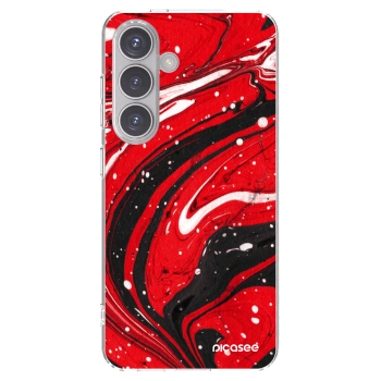 Picasee átlátszó szilikon tok az alábbi mobiltelefonokra Samsung Galaxy S24 S921B 5G - Red black