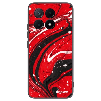 Picasee fekete szilikon tok az alábbi mobiltelefonokra Xiaomi Poco X6 Pro - Red black