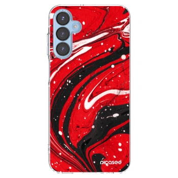 Picasee átlátszó szilikon tok az alábbi mobiltelefonokra Samsung Galaxy A15 A156B 5G - Red black