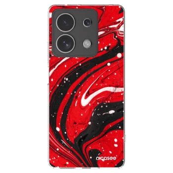 Picasee átlátszó szilikon tok az alábbi mobiltelefonokra Xiaomi Redmi Note 13 4G - Red black