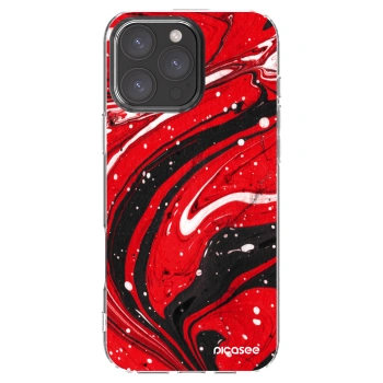 Picasee átlátszó szilikon tok az alábbi mobiltelefonokra Apple iPhone 16 Pro Max - Red black