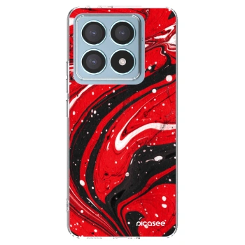 Picasee átlátszó szilikon tok az alábbi mobiltelefonokra Xiaomi 14T Pro - Red black