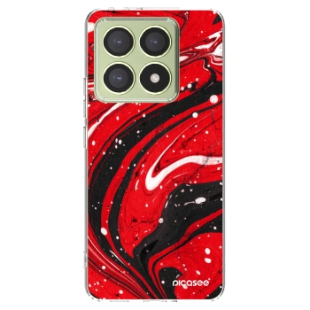 Picasee átlátszó szilikon tok az alábbi mobiltelefonokra Xiaomi 14T - Red black