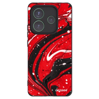 Picasee fekete szilikon tok az alábbi mobiltelefonokra Xiaomi Redmi Note 14 5G - Red black