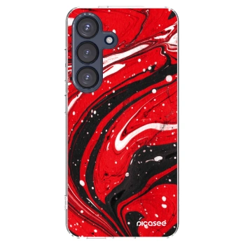 Picasee átlátszó szilikon tok az alábbi mobiltelefonokra Samsung Galaxy S25 5G - Red black