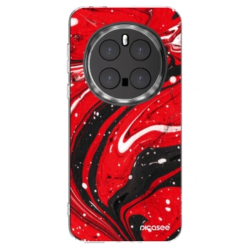 Picasee átlátszó szilikon tok az alábbi mobiltelefonokra Honor Magic7 Pro 5G - Red black