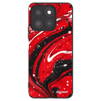 Picasee fekete szilikon tok az alábbi mobiltelefonokra Honor X8c - Red black