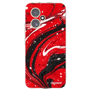 Picasee átlátszó szilikon tok az alábbi mobiltelefonokra Honor 400 5G - Red black